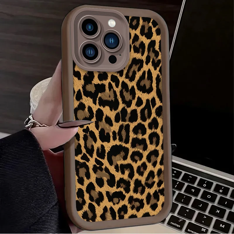 الاتجاه ليوبارد طباعة جراب هاتف آيفون 17 الهواء 16 16E 15 14 13 12 11 برو ماكس X XS X S ماكس XR SE 2020 SE4 7 8 غطاء مقاوم للصدمات