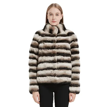 Casaco de pele de coelho real para mulheres, roupas luxuosas naturais, casacos frios de inverno, jaquetas femininas, 2023
