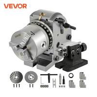 VEVOR Dividing Head 4 Inch Indexing Head Milling 100MM Semi-Universal 3 jaw Chuck Dividing Head Set for Precision rotary table