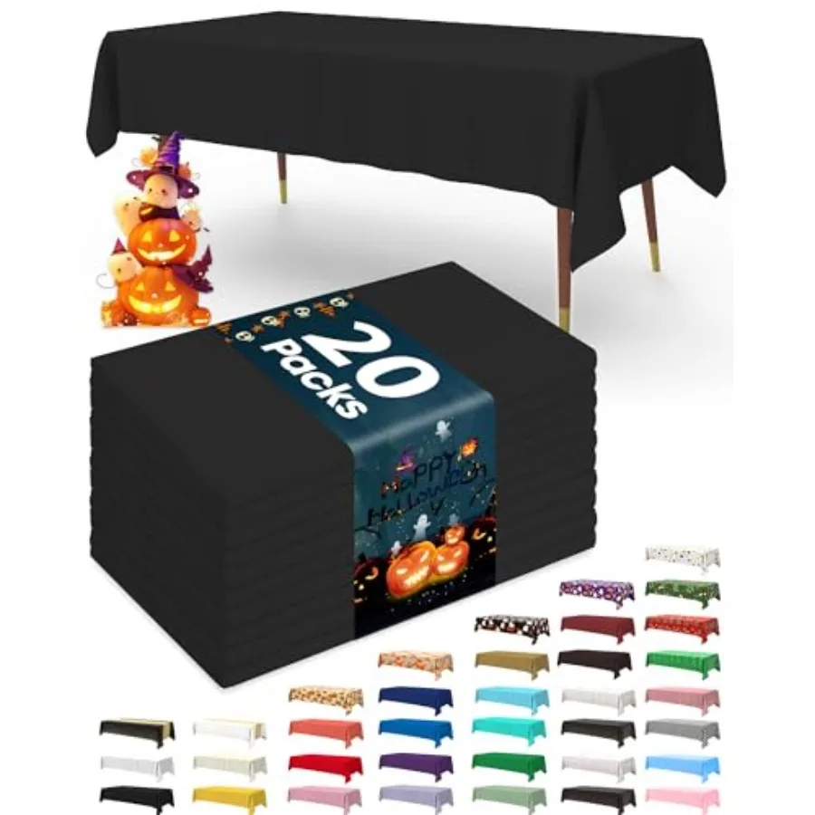 

Disposable Plastic Table Cloths 20 Pack 54 x 108 Inch Rectangle Table Covers for Graduation Decorations Class of 2025 Leakproof