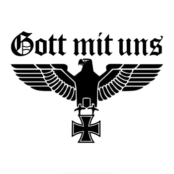 Gott mit uns eagle autosticker Vinyl Decals Motoraccessoires Stickers, 20*14.7cm