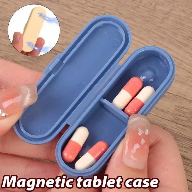 10/1PCS Magnetic Pill Case Pill Organizer Portable Mini Medicine Box Light Avoidance Tablet Storage Case Container Dispenser