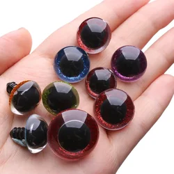 10pcs 16/18/20/24mm Findings Stuffed Toys Glitter Safety Eyes Nonwovens Hard Washer Clear Plush Doll Round Plastic