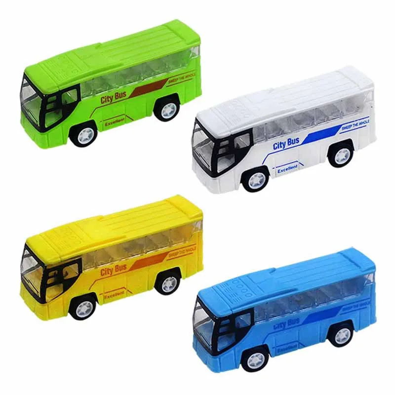 Children's Boys Pull Back Car Toys Simulation Mini Plastic City Bus Car Toy Model Kids Puzzle Toys Boys Interactive Toys