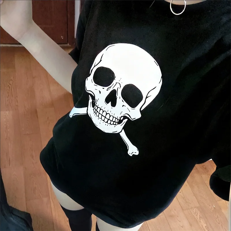 Halloween Devil Ghost Style Reze Cosplay Tee Skeleton Skull Bone Design Adult Casual Round Neck Short Sleeve Unisex Daily Outfit