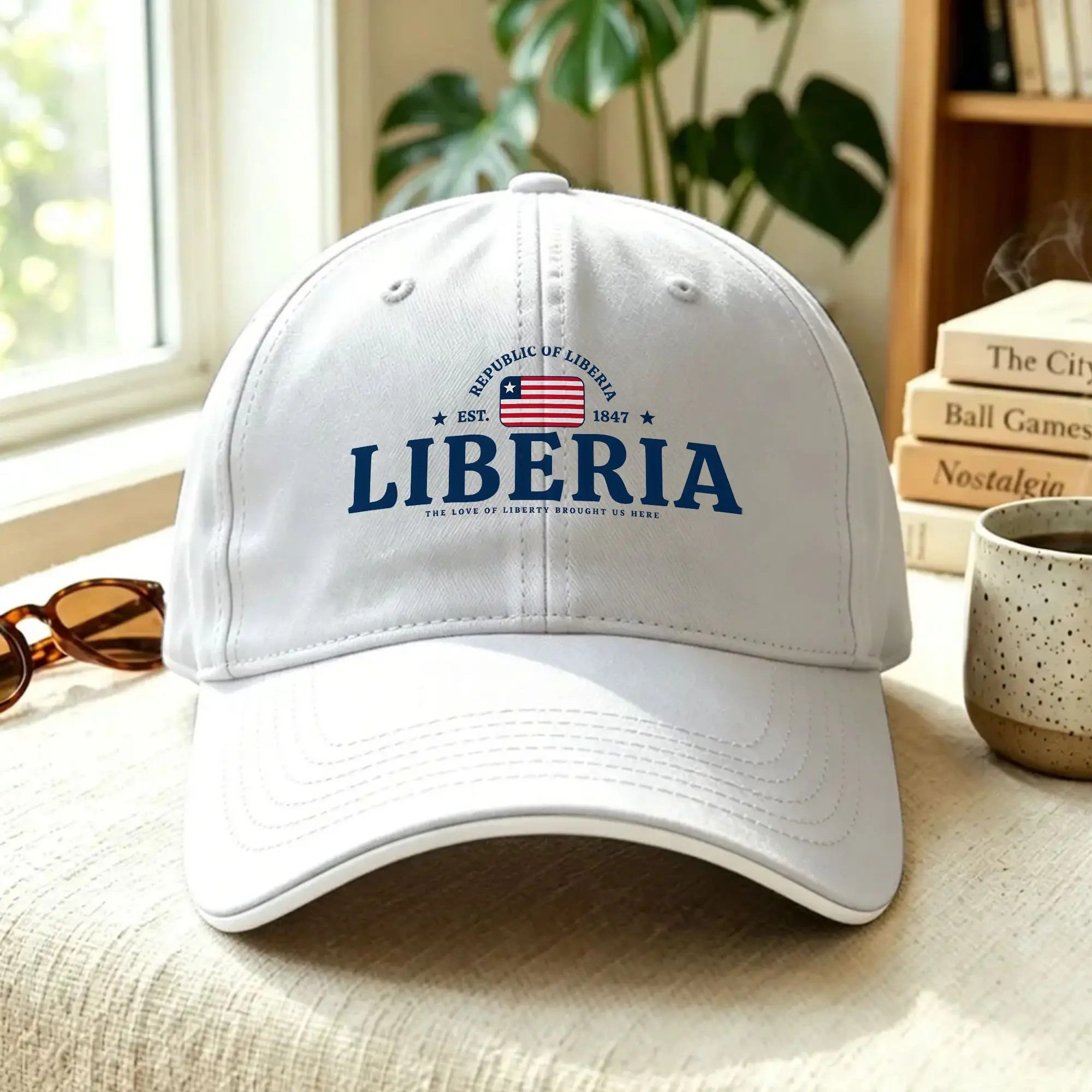 Liberia Independence Day Sun Baseball Cap Summer Women Men  Print Trucker Hat Wholesale Street Style Outdoor Gym Baseball Caps