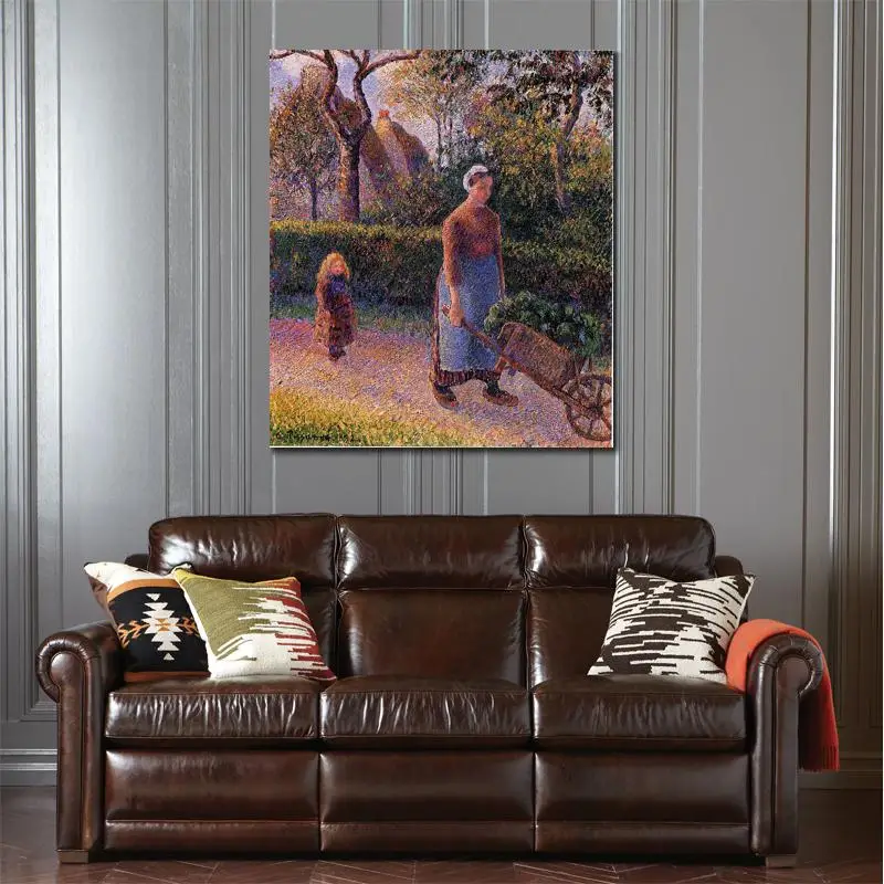 Woman with A Wheelbarrow Camille Pissarro Paintings for Sale Landscape Art Handmade High Quality