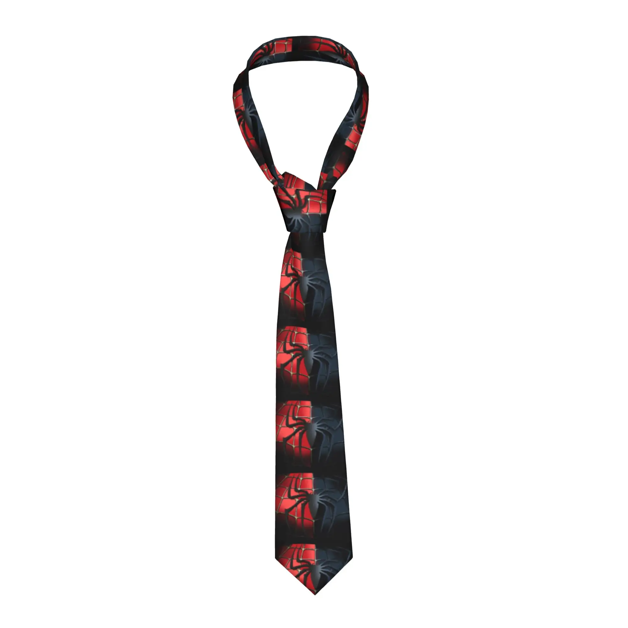 gravata-de-seda-masculina-com-estampa-de-aranha-de-desenho-animado-estilo-formal-com-padrao-de-teia-e-animalzinho-fofo-para-festa