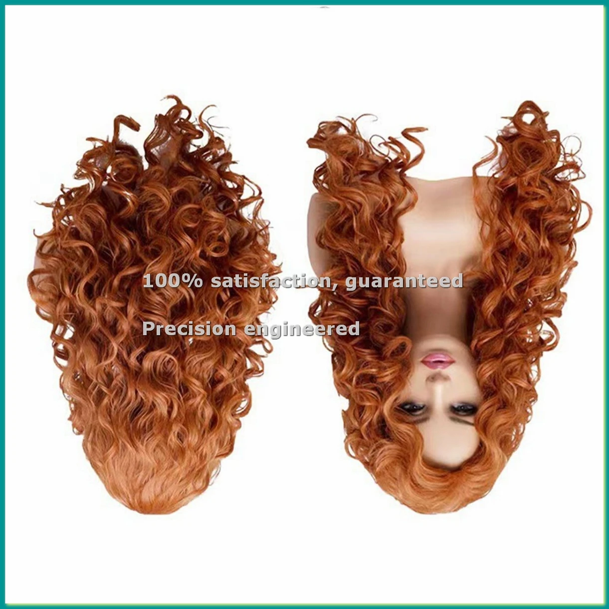 European and American Style Women'S Brown Long Curly Wig Wool Curly Wig Medium Parted Chemical Fiber Wig-A14I