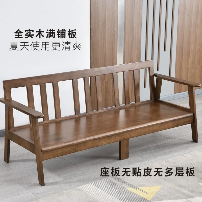 Full solid wood sofa living room Nordic small Japanese style simple accommodation new Chinese cloth art