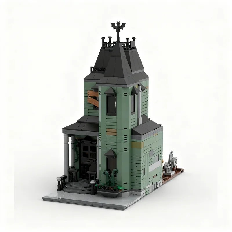 

859PCS MOC Street View Haunted Hollow House Model Custom Building Blocks Architecture DIY Assembly Display Gift Collectible Set
