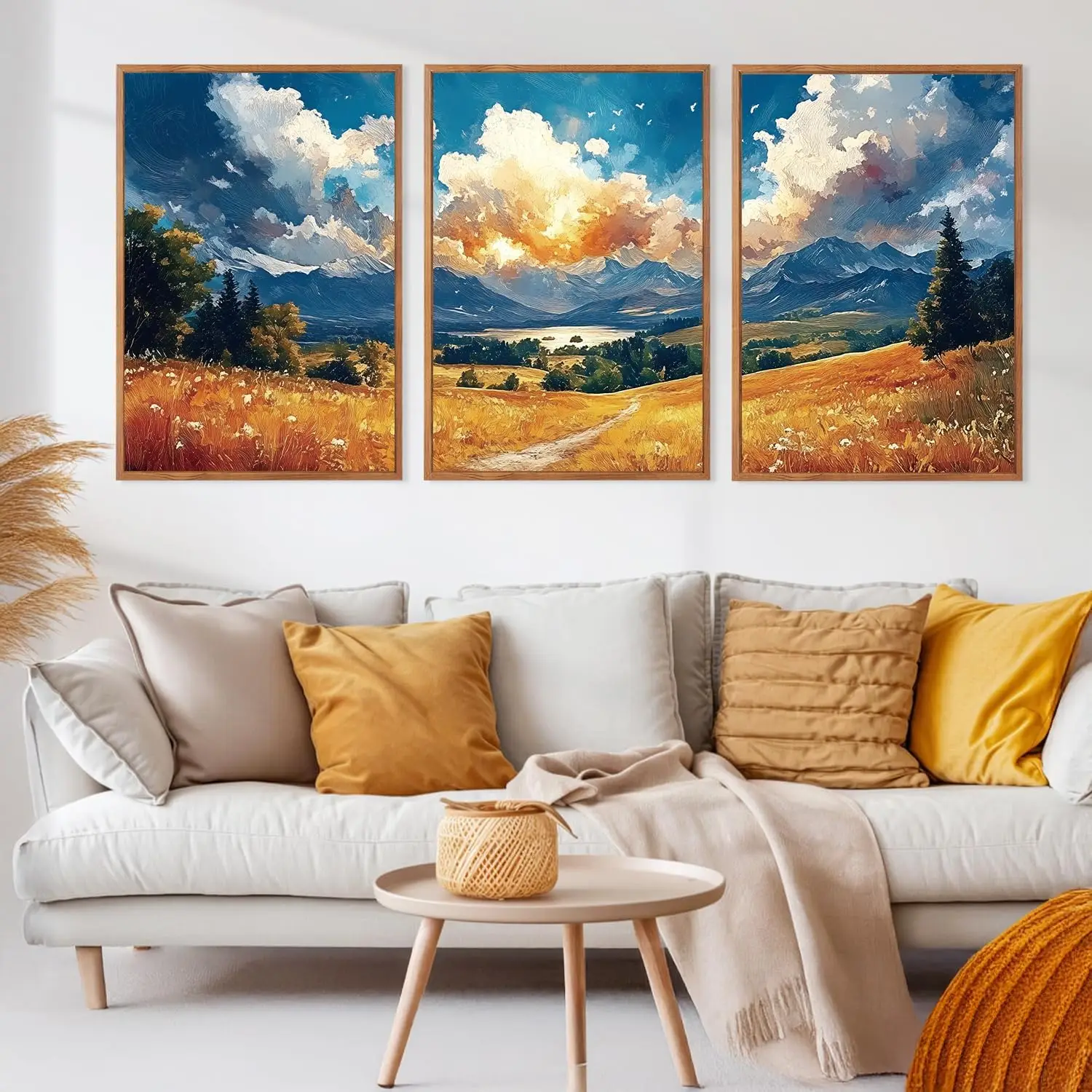 

3pcs Abstract Natural Landscape Canvas Poster Picture Wall Artworks, Modern Living Room Bedroom Interior Home Decoration Prints