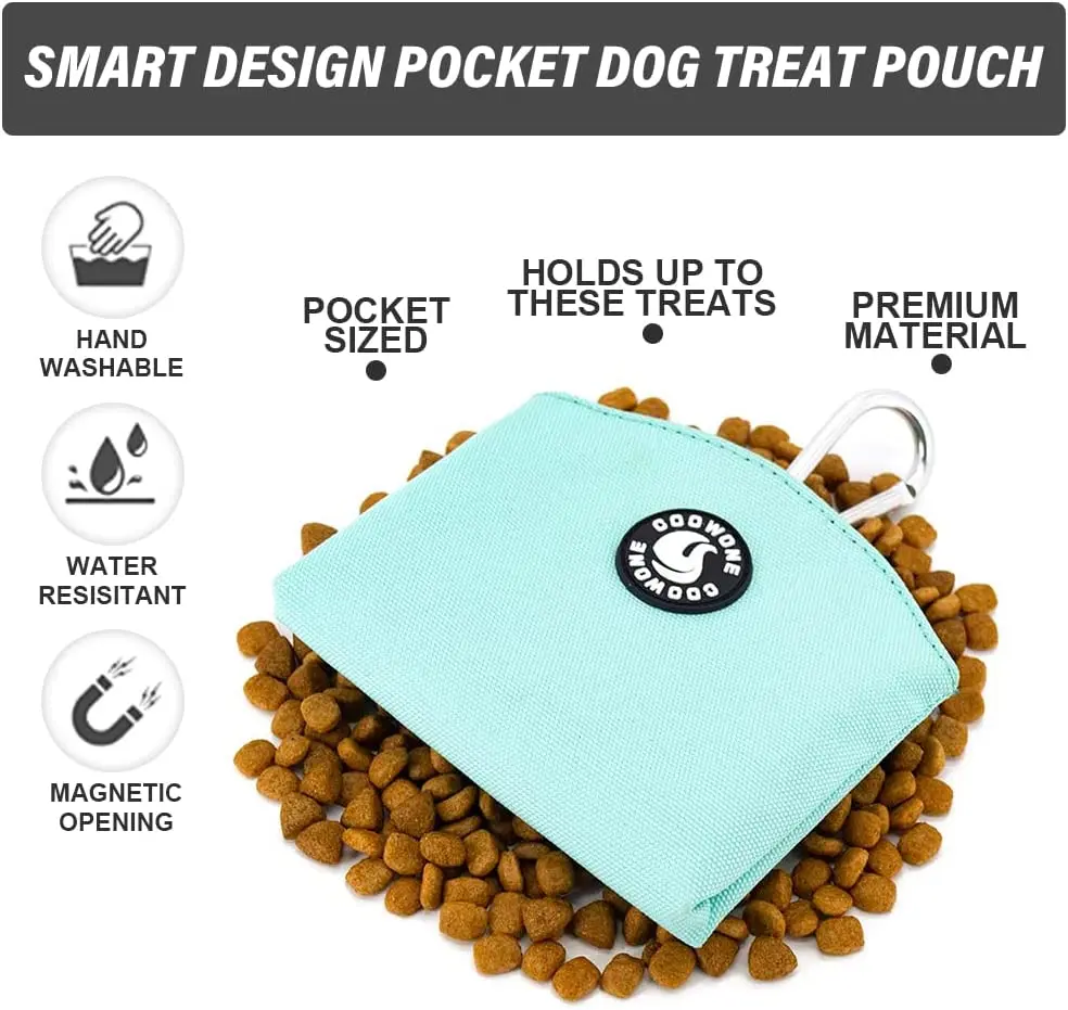 Collarlogo Dog Treat Pouch chiusura magnetica Pet Training Pocket Hands Free Training marsupio con Clip Outdoor Portable