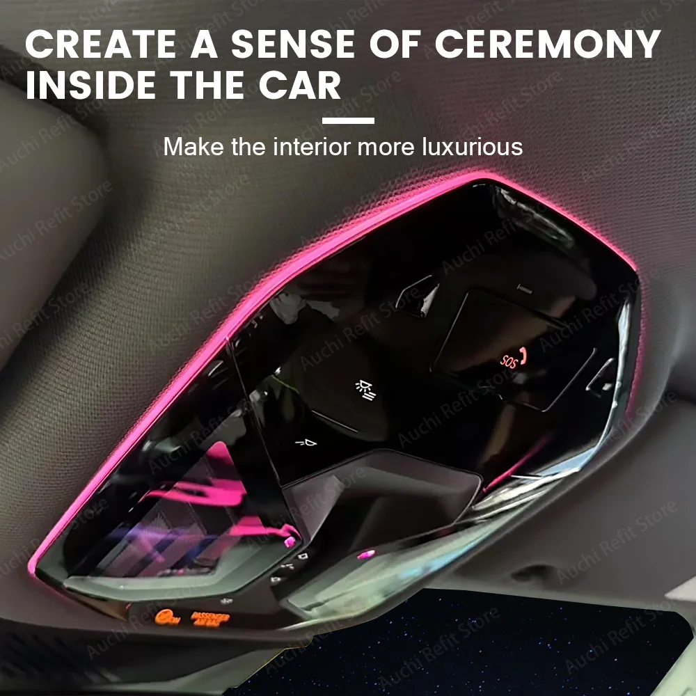 11 لون Led سقف القراءة المحيطة ضوء لسيارات BMW جديد 5 سلسلة G60 i5 X3 G45 G48 Led أضواء الغلاف الجوي ضوء السقف المرصع بالنجوم #5