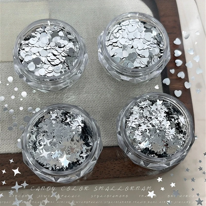 Geometrisch Hart Ronde Ster Nail Art Glitter Poeder Pailletten Aurora Magische Spiegel Poeder Ultradunne Glanzende Accessoires Decoratie Tool