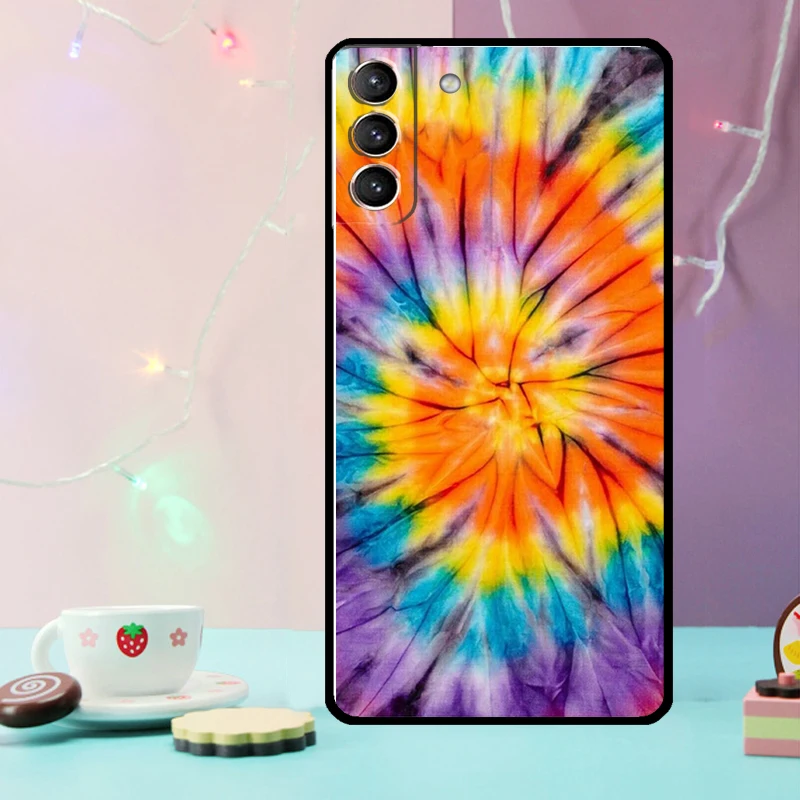 Rainbow Spiral Tie Dye Case For Samsung Galaxy S24 S21 S22 S23 Ultra Plus S20 FE S8 S9 S10 Note 10 20 Ultra Cover