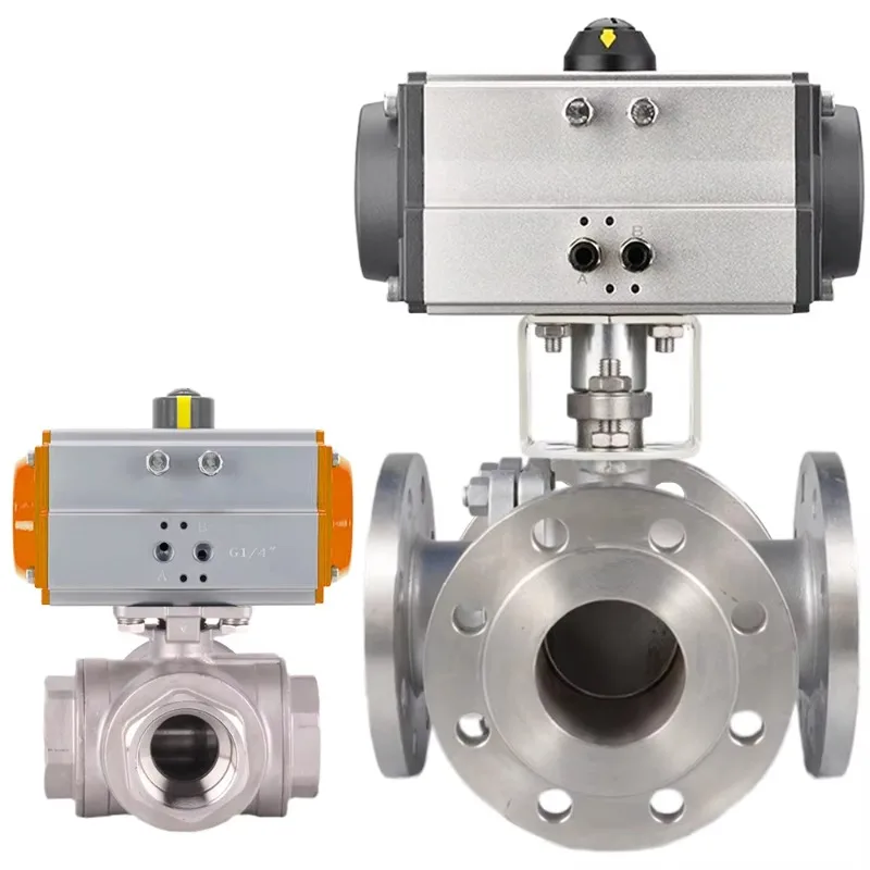 

Industrial Cheap PTFE Seat Flange Float Three 4 Way 3 Inch SS304 SS316 CF8M Stainless Steel Pneumatic Ball Valve