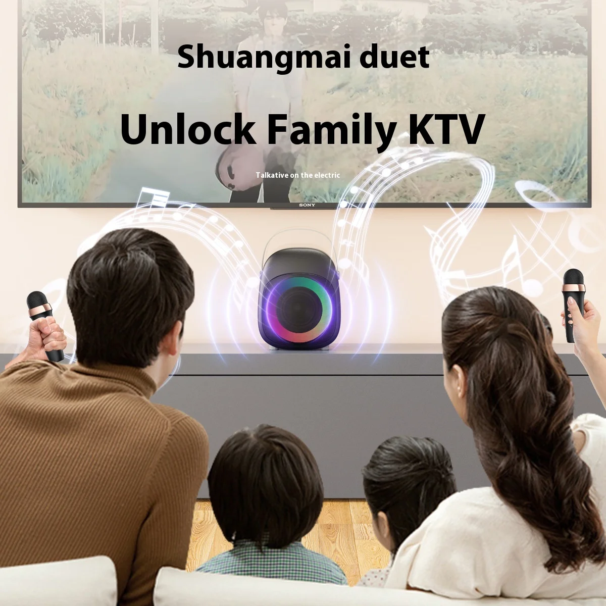 ポータブルBluetoothスピーカー,ホームシアターカラオケ,サラウンドサウンドシステム,子供用ミニワイヤレスマイク,KTV,新品