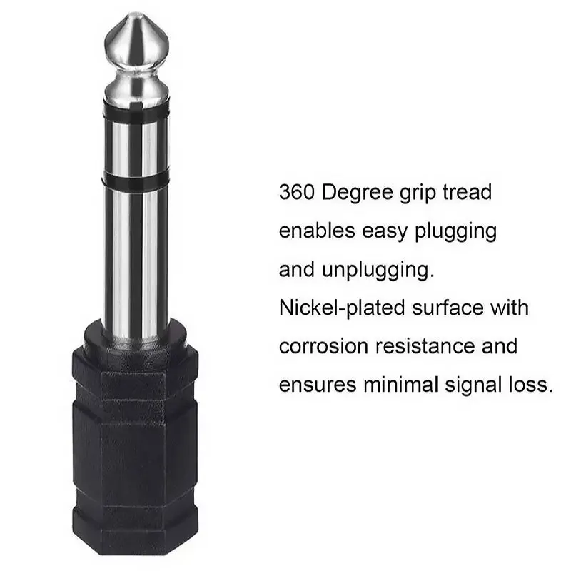 3.5mm Female To 6.35mm(1/4 inch) Male Stereo Headphone Audio Adaptor/Microphone Plug Jack Adapter Converter - Detail 1