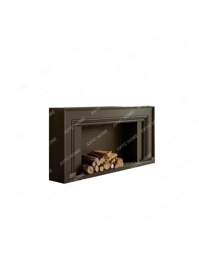 retro fireplace  solid wood living room decorative cabinet shelf entrance partition cabinet customization