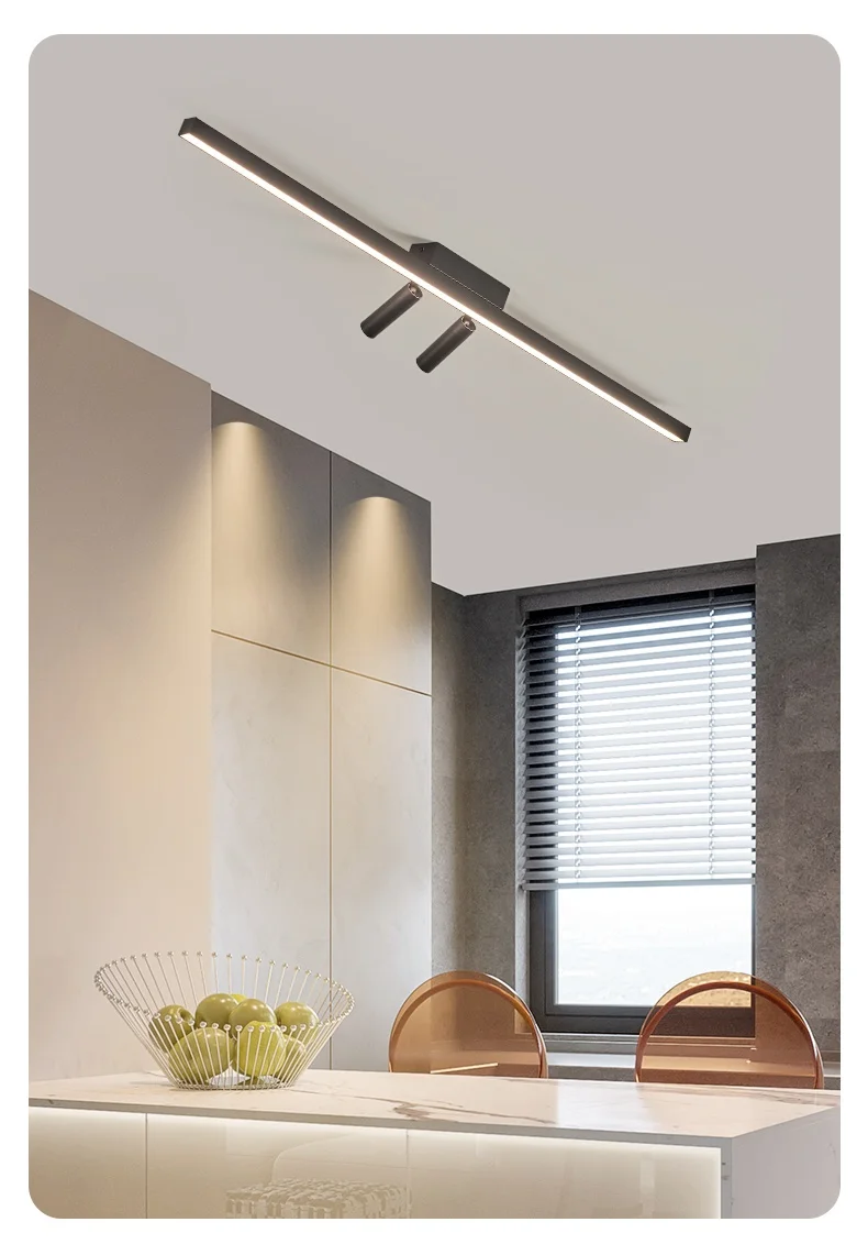 Modern LED Line Ceiling Lamp modern Living Room Dining Room Master Bedroom Study Fixture Gold Black Ceiling Lights Illumination