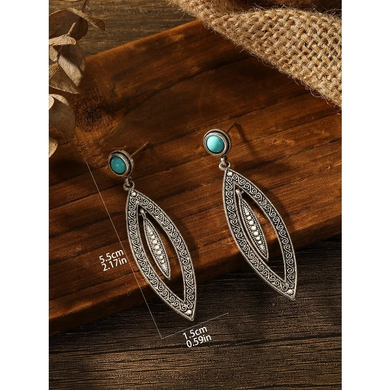 أقراط نسائية طويلة مجوفة من خرز الأرز على الطراز العرقي أقراط بوهيمية متغيرة الألوان تدريجياً للنساء