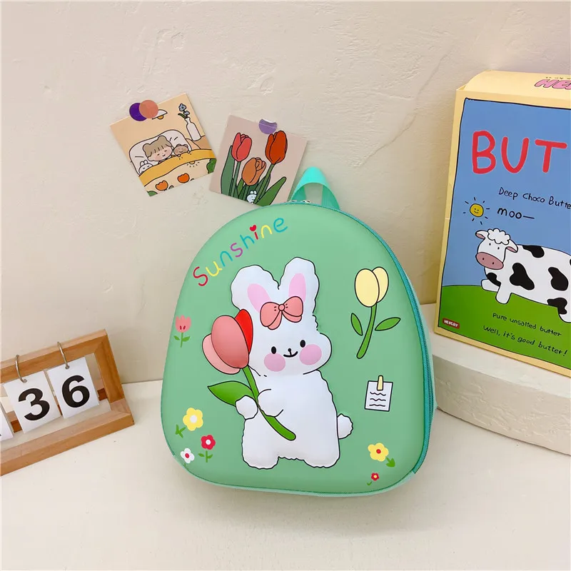 New Children's Fashion Hard Shell Bag Cute Rabbit Flower Kindergarten Backpack for Girls Three-dimensional EVA Eggshell Backpack