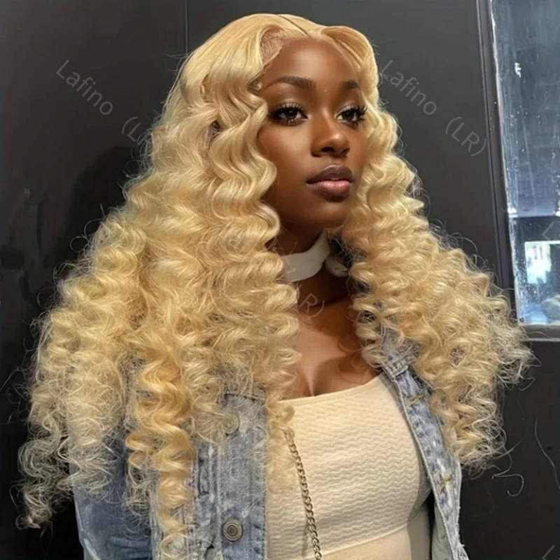 

HD Lace Frontal 613 Curly Wig 100% Honey Blonde Human Hair For Women Choice 13x6 Brazilian Deep Wave Cheap Wig On Sale Clearance