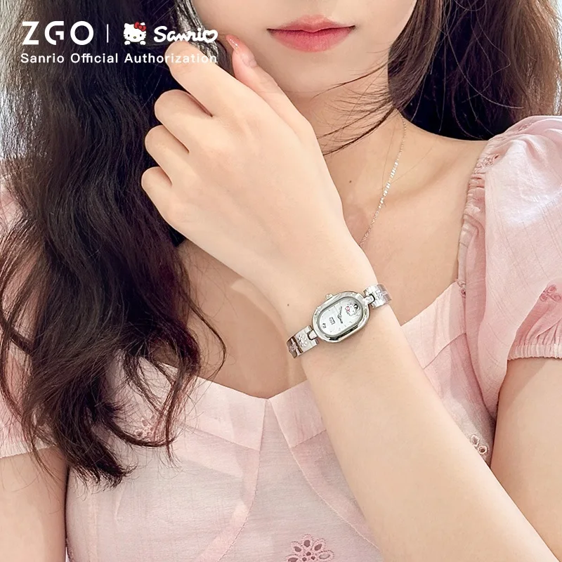 New ZGO X Sanrio Hello Kitty Watch For Schoolgirl Light Luxury Niche Ladies Bracelet Watches For Teenage High School Girls 2187