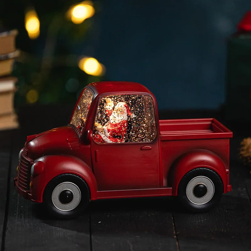 For Christmas Cars Snow Trucks Christmas Ornaments Creative Ornaments Vintage Music Boxes Music Boxes Crystal Balls