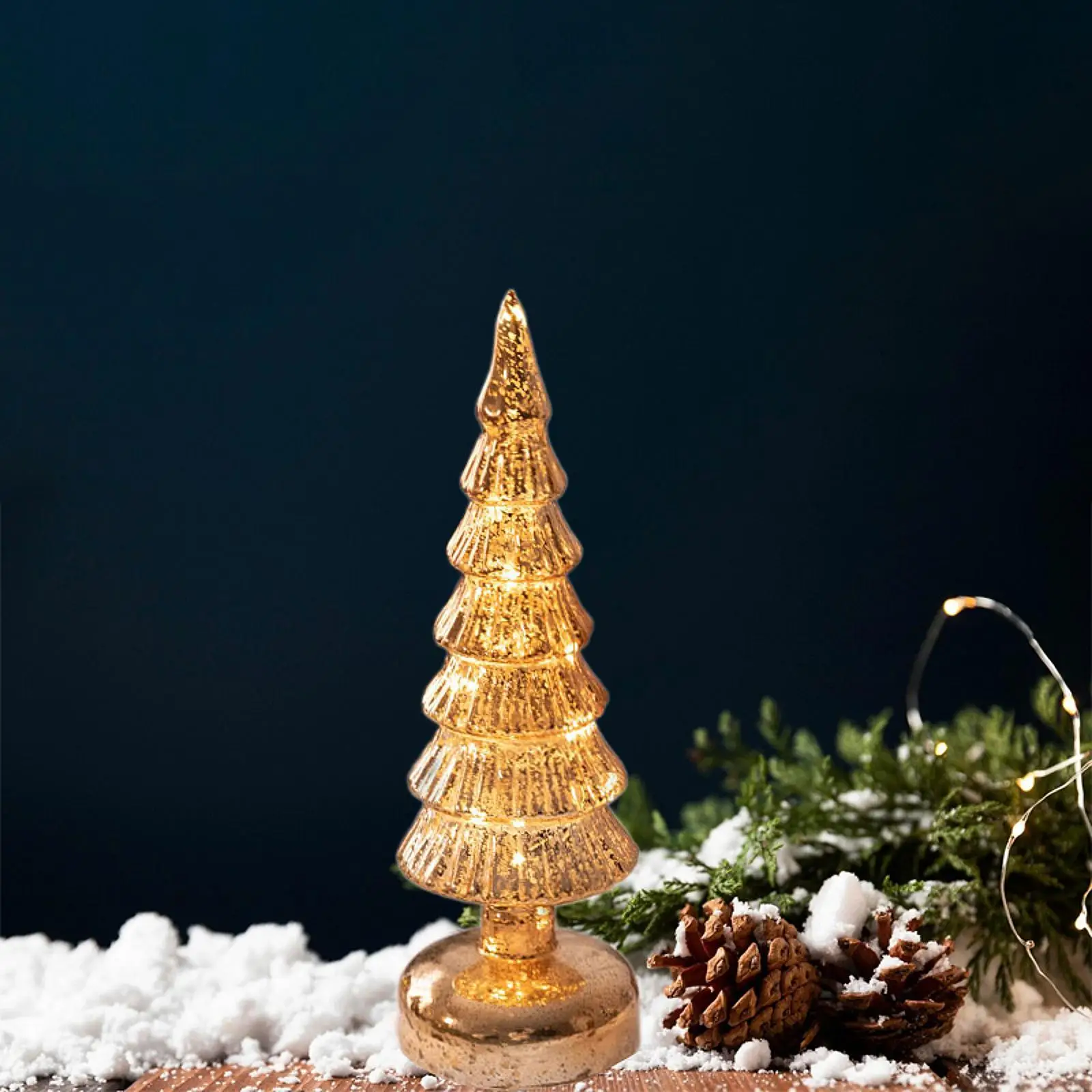 Glass Tabletop Christmas Tree Christmas Ornament for Bedroom Mantel Indoor