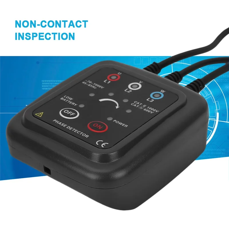 【USB-C Cable】ETCR1000C Phase Rotation Monitor Meter AC 70-1000V Non Contact Phase Sequence Detector