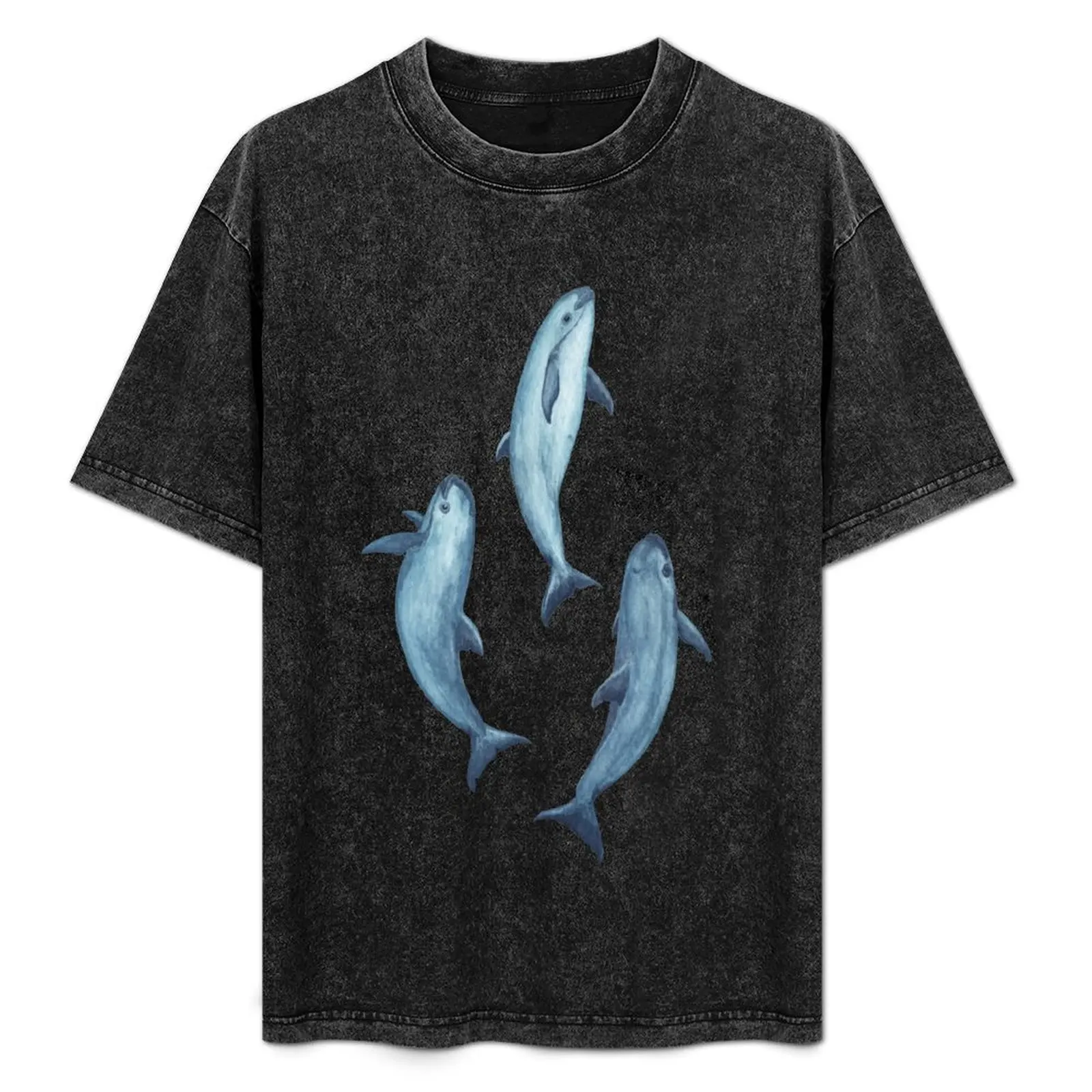 

Sea of Vaquitas ~ watercolor pattern by Amber Marine, art  2015 T-Shirt blacks men graphic t shirts