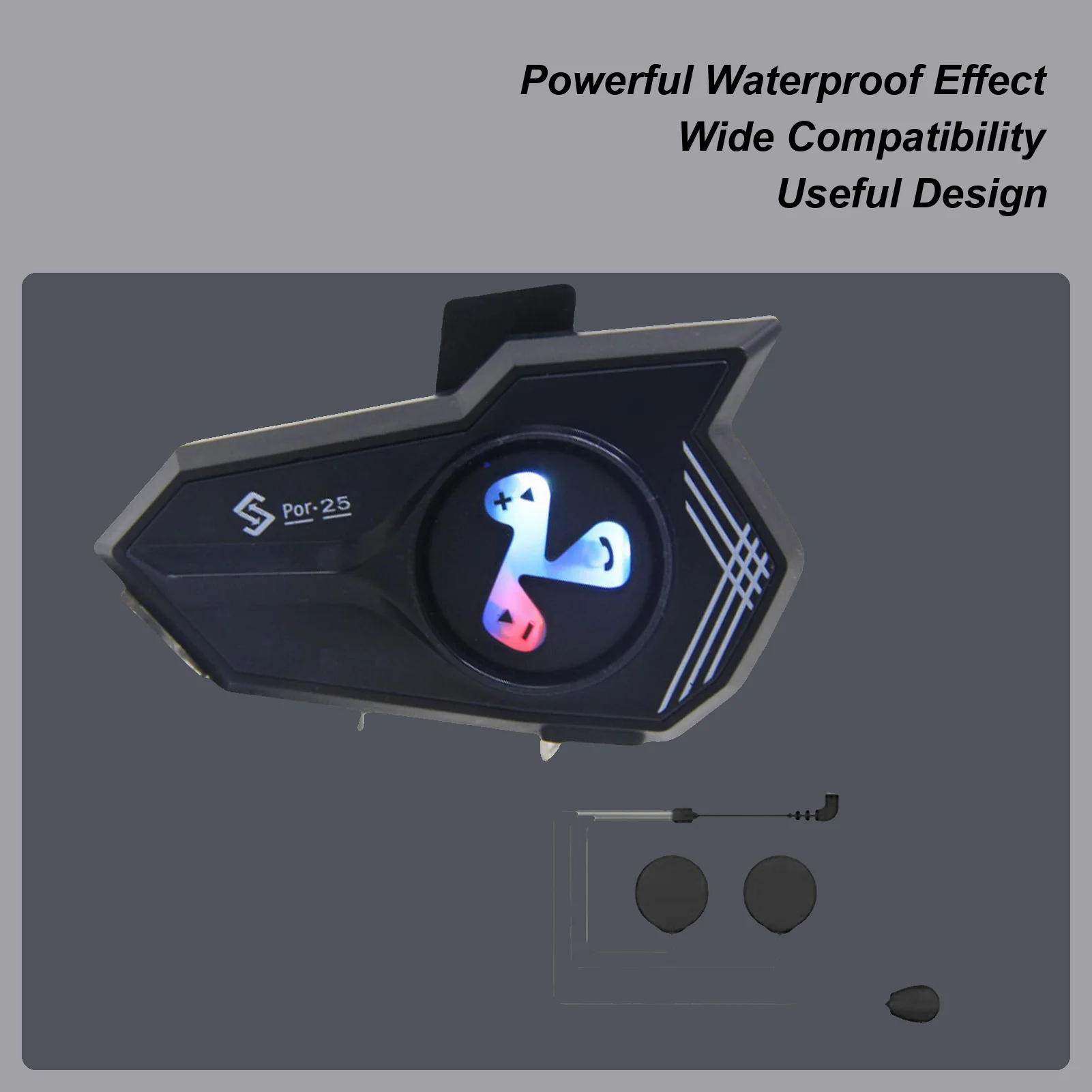 

Motorcycle Helmet Headphones Wireless Communication System Colorful Light Voice Assistant Earphone Noise Cancellation For