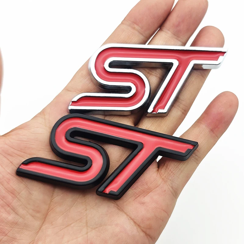 3D Metal Car Rear Trunk Front Grill Logo ST Line Emblem For Kuga Edge Puma Fiesta Focus ST Sticker ST Line Badge Accessorie