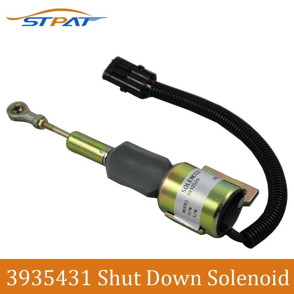 

STPAT Fuel Shut Off Solenoid 3930658 3932529 3935431 SA475612 For CUMMINS Engine 4BT 5.9L, 6BT 5.9L Hyundai R130 R170 Case IH