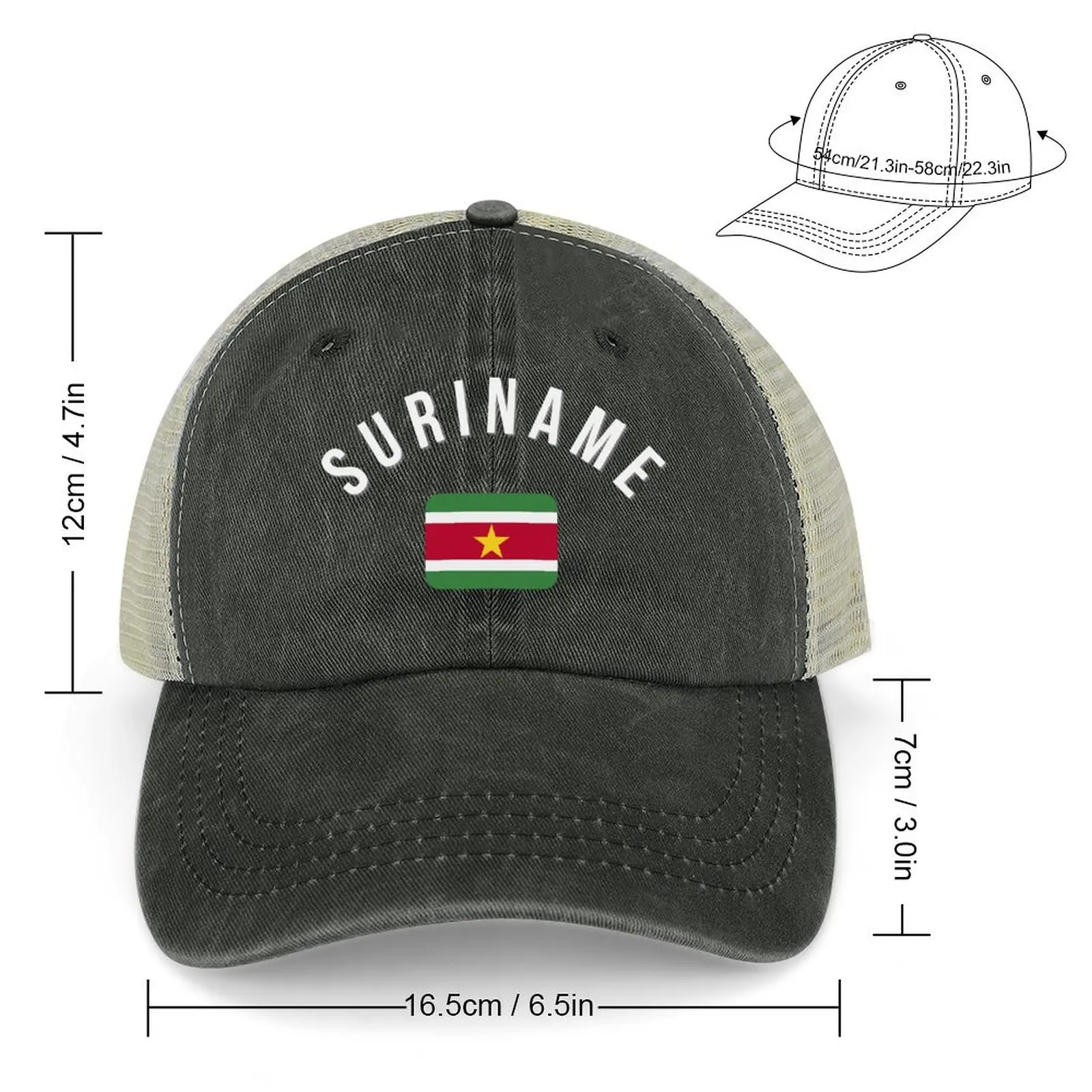 Suriname Flag Cowboy Hat Golf Hat Beach Outing Anime Hat Kids Boy Child Women's