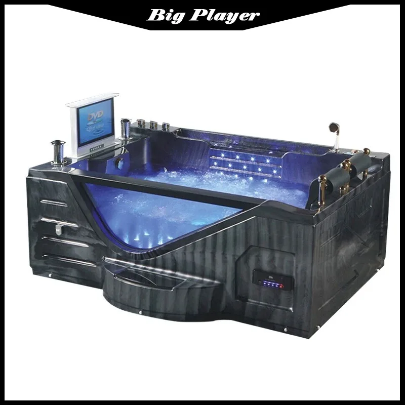

Heating Bubble Acrylic Massage Bathtub Double Massage Bathtub Black Surfing Massage Thermostatic