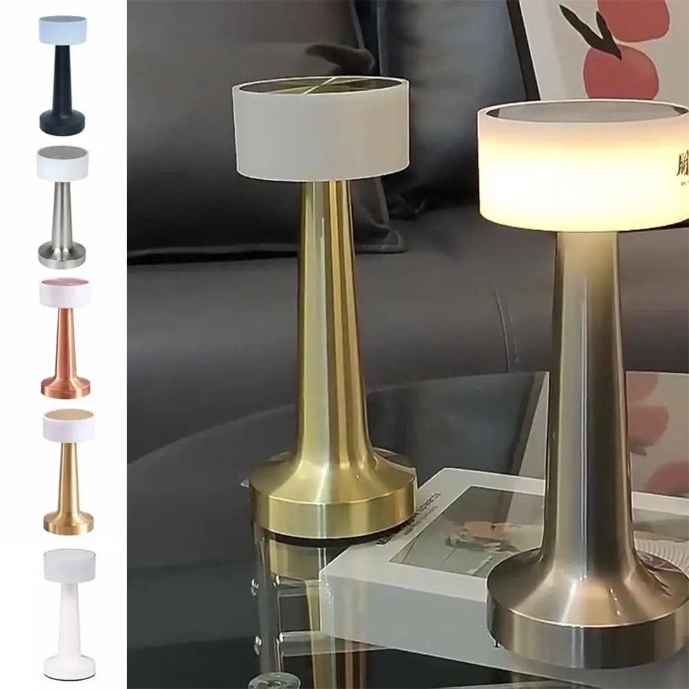 

Creative Retro Table Lamp Dimmable Cordless LED Reading Lamp Wireless Lighting Touch Sensor Metal Night Light