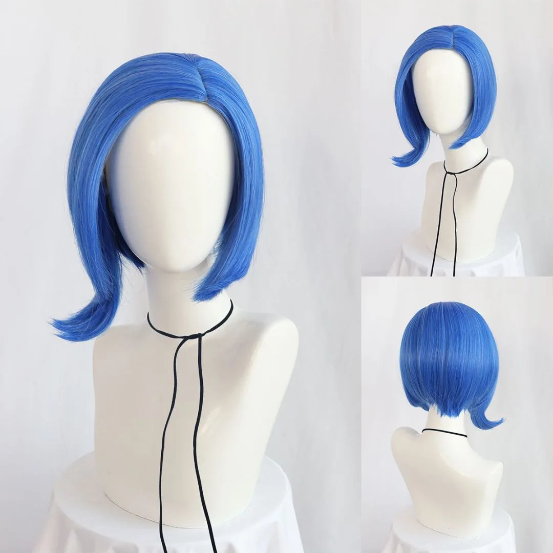 

Ladies Cute Blue Anime Short Hair, Blue Chemical Fiber Short Hair with Inner Buckle, Cute Anime Character Style Blue Wig, Suitable for Parties, Role-Playing, Stage and Other Occasions
