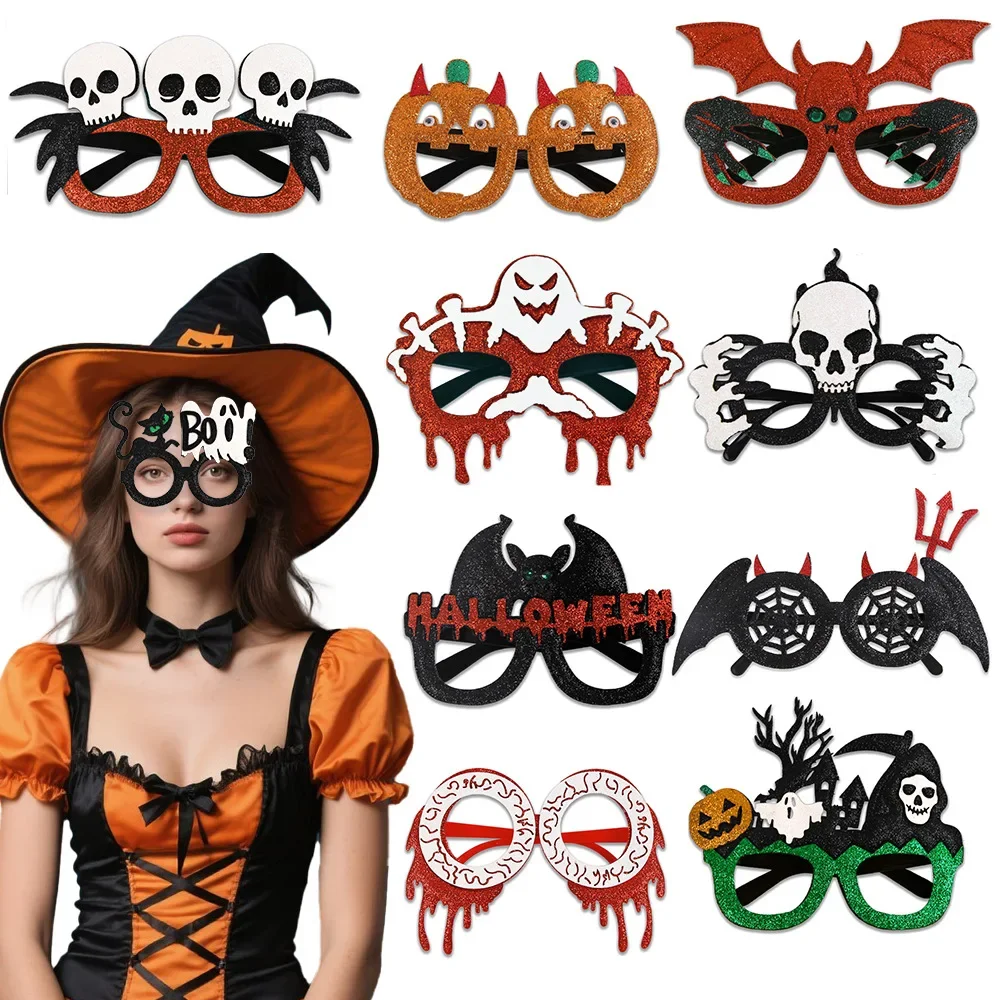 

Halloween Devil Horn Pumpkin Glasses Children's Photo Prop Party Decoration Funny Scary Frame Glasses Unique Special Purpose Clo