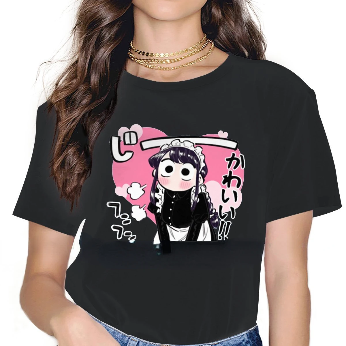 Japanese Kawaii Clothing Komi Can't Communicate Tadano Anime Girls Graphic T-shirts San Maid Tshirts Female Male Summer Tops Tee