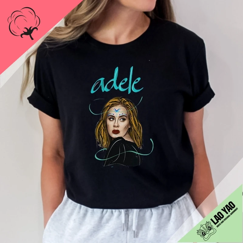 100% cotone Adele Rap t-shirt regalo per donna e uomo magliette per regalo musicale Harajuku Street Style t-shirt Unisex vestiti