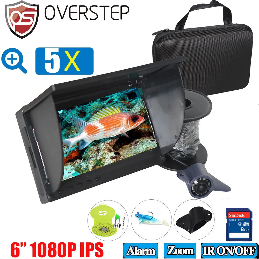 

Fish Finder 6Inch 1080P IPS Display Russian lanuage 32GB DVR recorder Alarm Underwater Fishing Camera ice fish camera