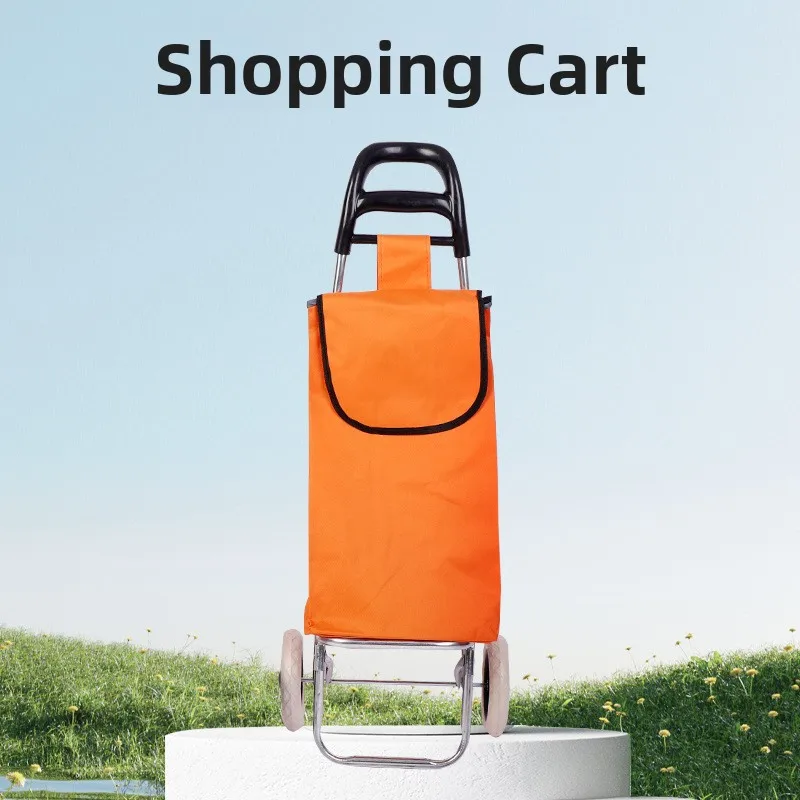 折りたたみ式ショッピングカート高齢者向け野菜買い出し用小型プルカート手押しカート階段昇降ロゴ入りショッピングカートポータブルデザイン