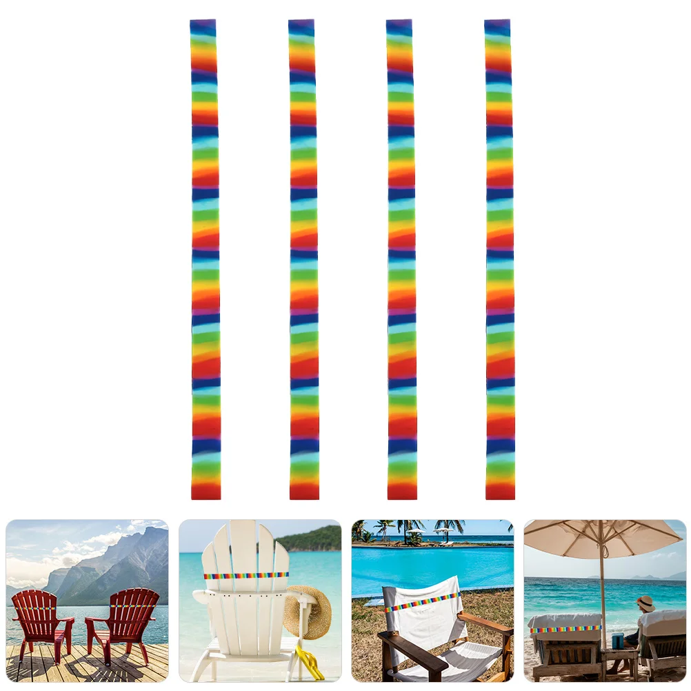 Bandas de toalla de playa, correas de fijación elásticas de silicona, Clips de arcoíris para sillas, crucero, Fiesta EN LA Piscina, accesorios de vacaciones, 4 Uds.