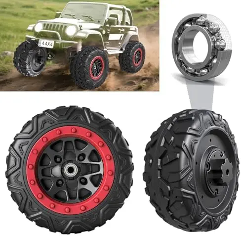 

2-Pack 9.8" PU Foam Tires for Power Wheels - EVA Solid Tire Replacement for Kids' Ride-On Cars, No Flat Upgrade (9.8in)