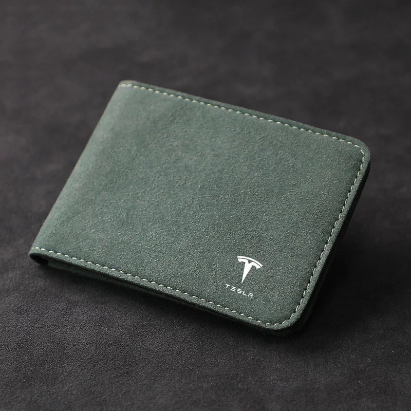 Car Driver License Suede Bag Auto Driving Documents Wallet For Tesla Model 3 Model S Model X Model Y Roadster SpaceX Accessories