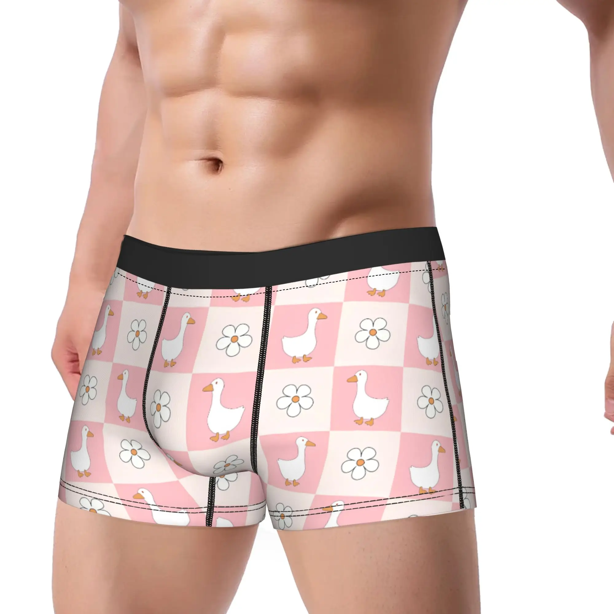 Cute Spring Cottagecore Goose Underwear  Funny Panties Print Shorts Briefs For Males Pouch Large Size Boxer Shorts