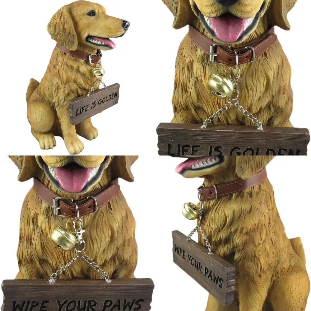 

Реалистичная статуя золотистого ретривера 12,75 с двусторонним знаком